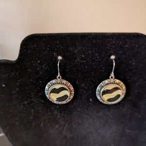 Vintage Dangle Animal print Earrings & Necklace  Set